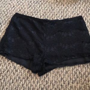 Black lace shorts
